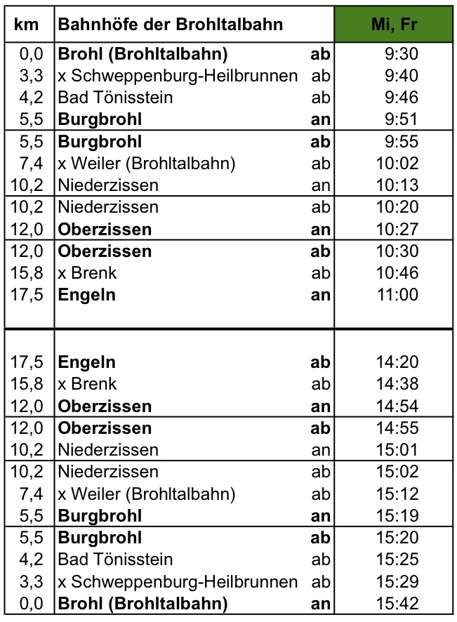 Fahrplan 2015 grun